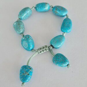 Lola Rose Sterling Silver 925 Turquoise Rock Bracelet Adjustable